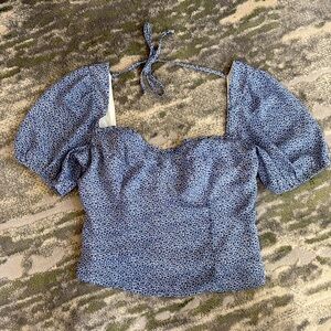 Abercrombie & Fitch Blue Floral Crop Top